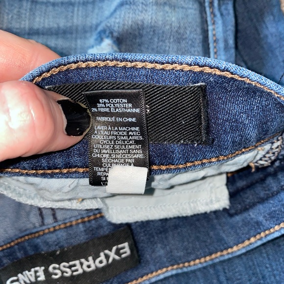 Express Jeans Mid Rise Jean Leggings Size 0 Short - Picture 7 of 8